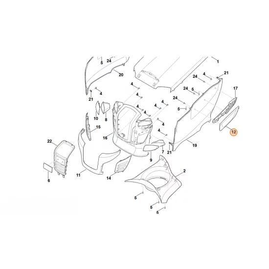 STIHL  osłona lewa 6170 706 3620
